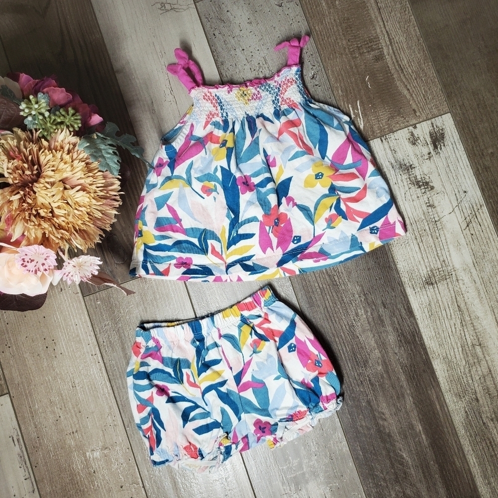 Carter's Colorful Matching Summer Outfit Baby Girl Size 6m 100% Cotton 2Pc NWOT